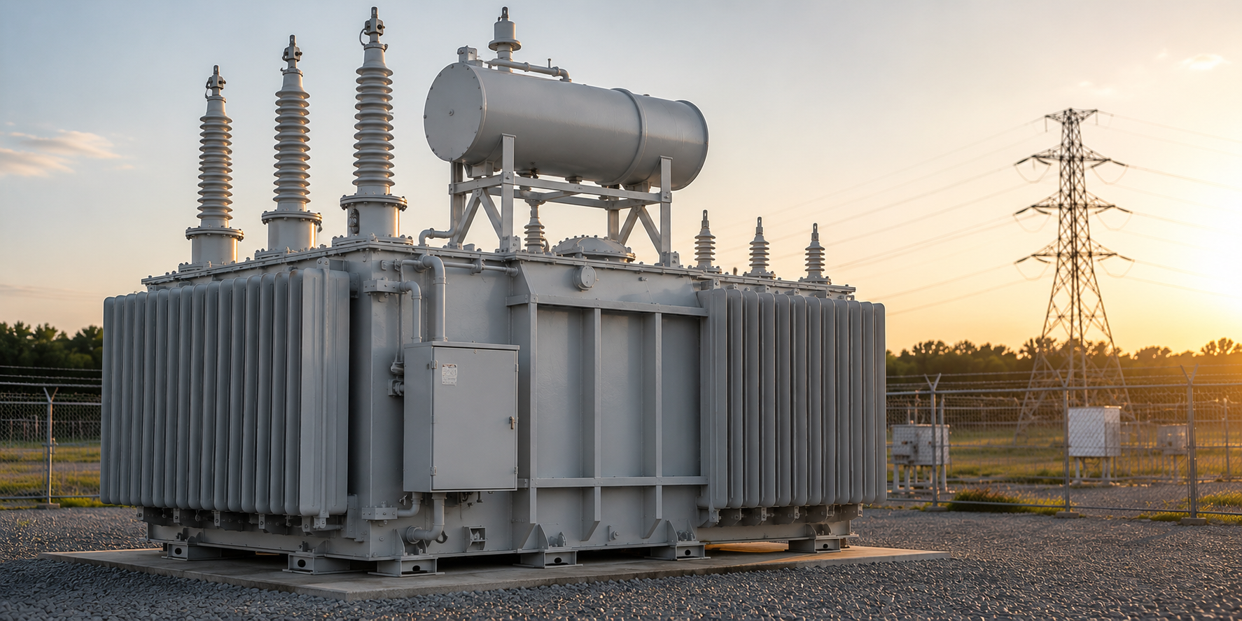 Nord-Trans industrial power transformer at substation